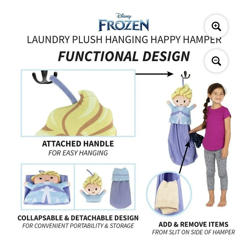New Disney Frozen Elsa Hanging Hamper Bag Laundry Toys Etc Retired Product